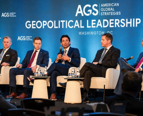 Chad Wolf speaking at the AGS Geopolitical Leadership Summit in Washington, DC