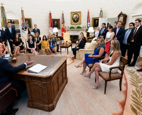 Katie Price attending a White House meeting with the U.S. president