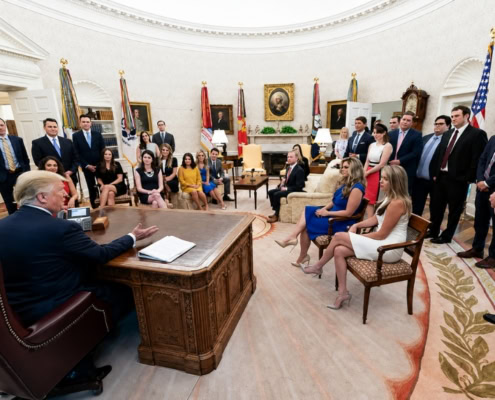 White House Oval Office meeting on U.S. government strategy and policy navigation