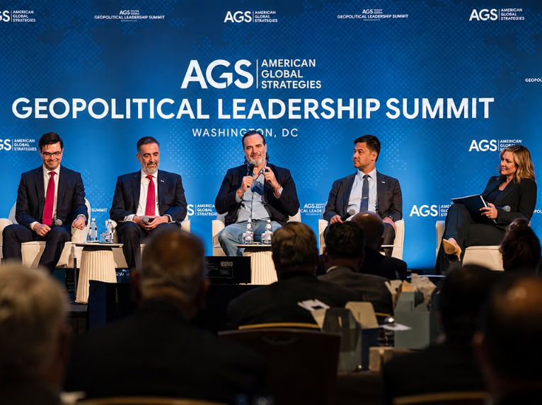 AGS panel discussing political risk services at the Geopolitical Leadership Summit