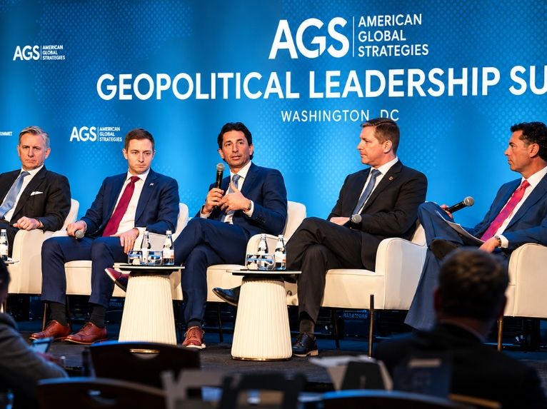 Panelists discuss geopolitical issues at the AGS Geopolitical Leadership Summit in Washington, DC.