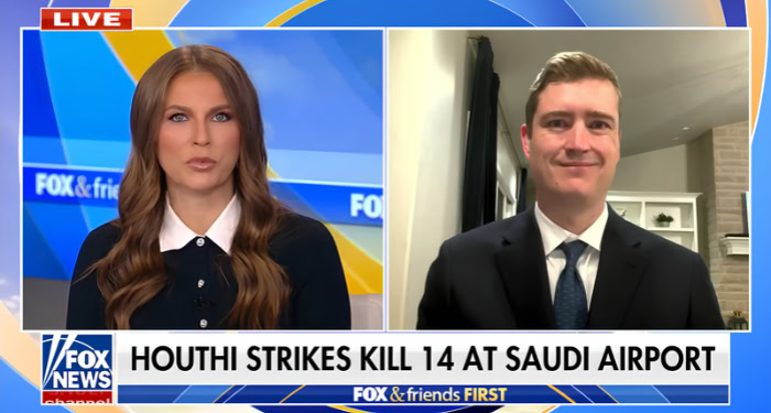 Alexander B. Gray joined Fox and Friends First to discuss President Trump’s response to the Houthi strikes on an airport in Saudi Arabia