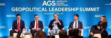 Panelists discuss policy and tariff changes at the AGS Geopolitical Leadership Summit in Washington, DC.